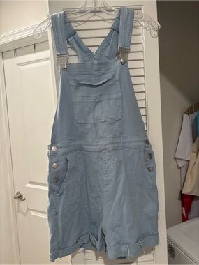 Vici Light Blue Denim Short Overalls